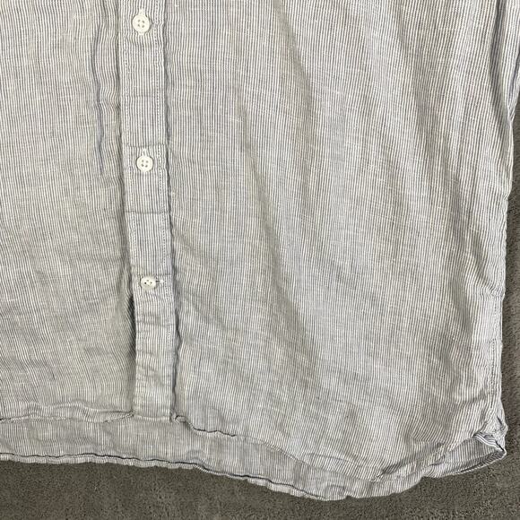 Vince Men's XL Classic Fit Striped Button Up 100% Linen Quiet Luxury - Picture 4 of 10